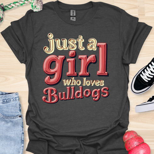 Just a girl who loves bulldogs - V10 - 3D Blocks T-Shirt